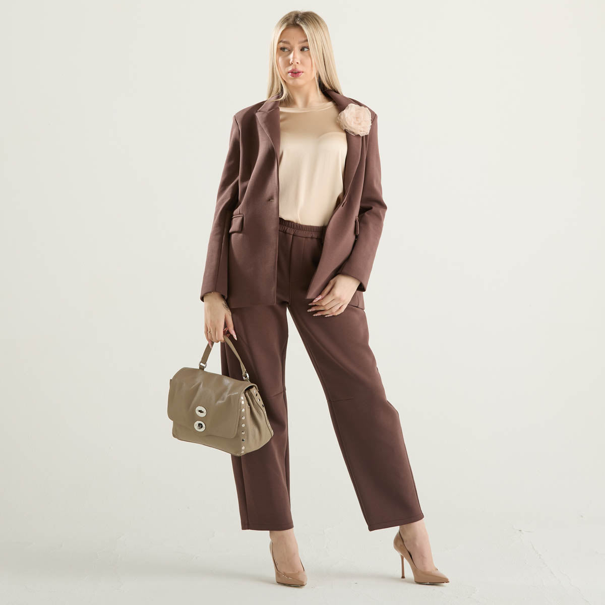 Philia Loft giacca in punto milano marrone