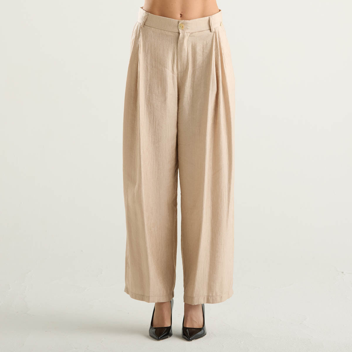 Philia Loft pantalone elegante in tessuto cipria