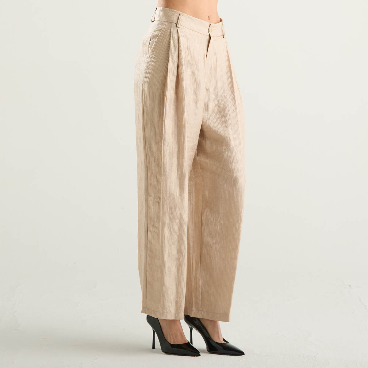 Philia Loft pantalone elegante in tessuto cipria