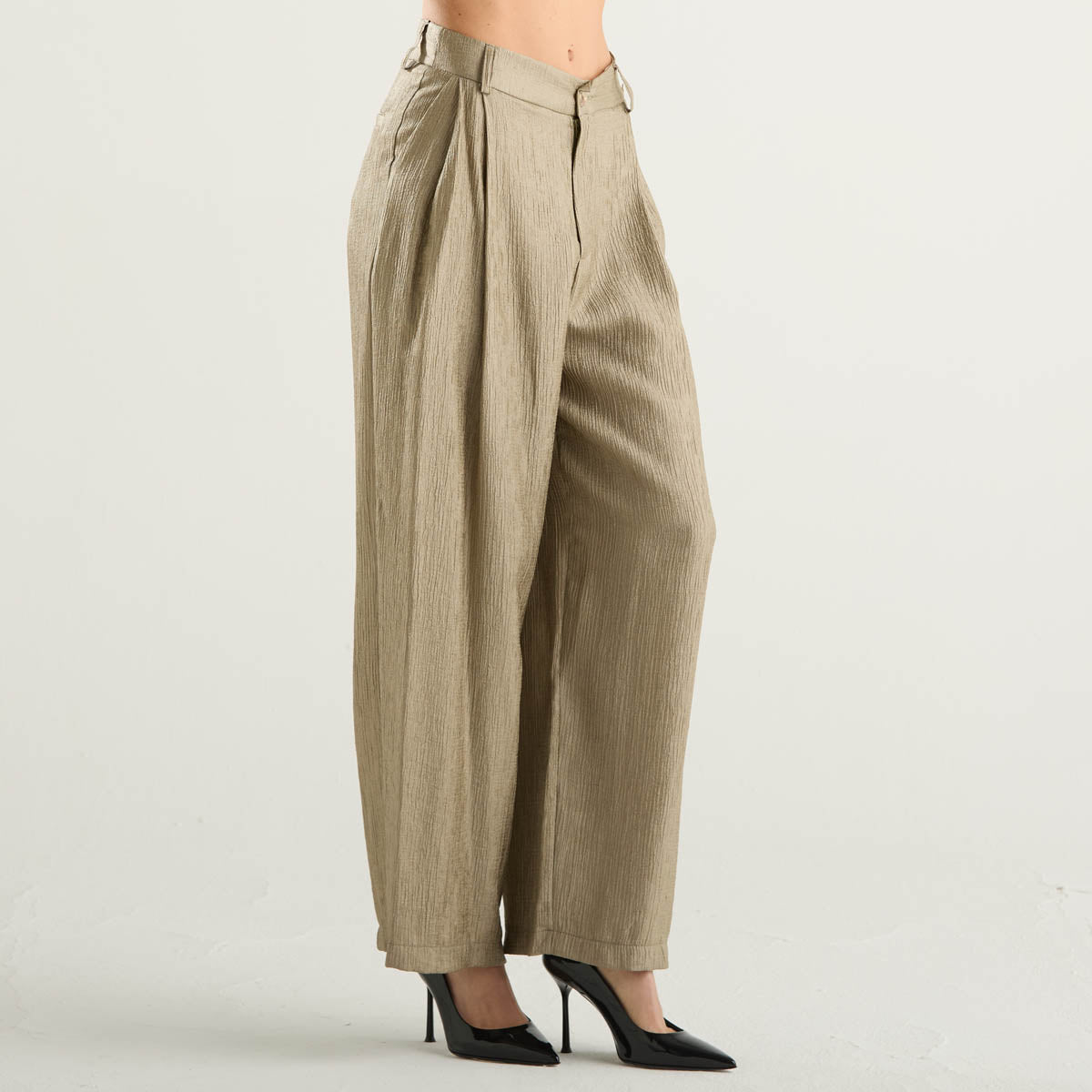 Philia Loft pantalone elegante in tessuto beige