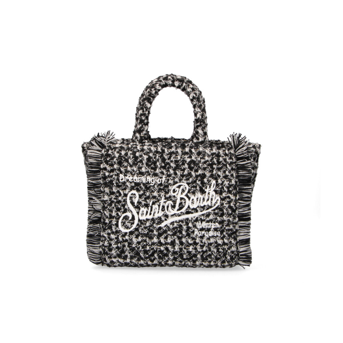 Mc2 Saint Barth Vanity Mini lana tweed bianco nero