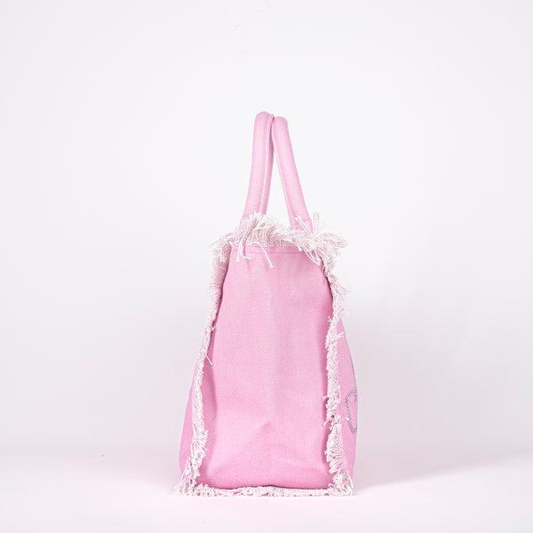 Mc2 Saint Barth borsa vanity grande strass rosa