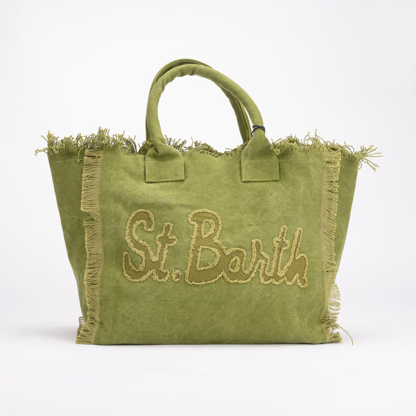 Mc2 Saint Barth borsa vanity patch verde militare