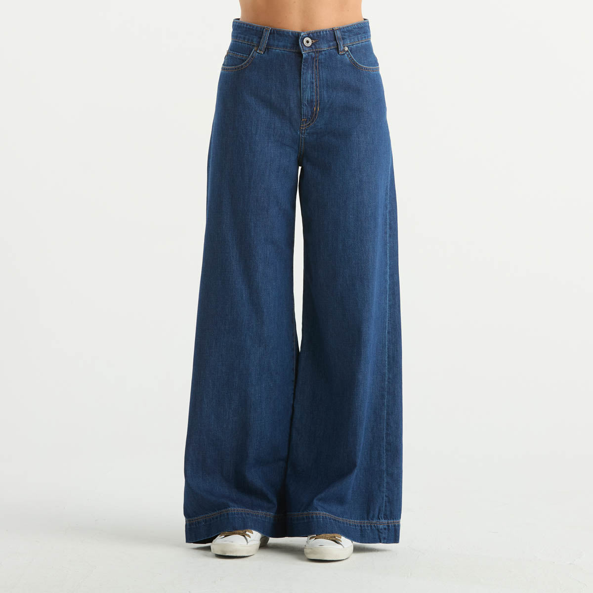 Maxmara jeans in cotone indaco