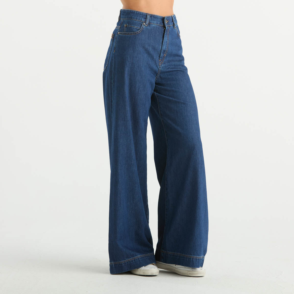 Maxmara jeans in cotone indaco