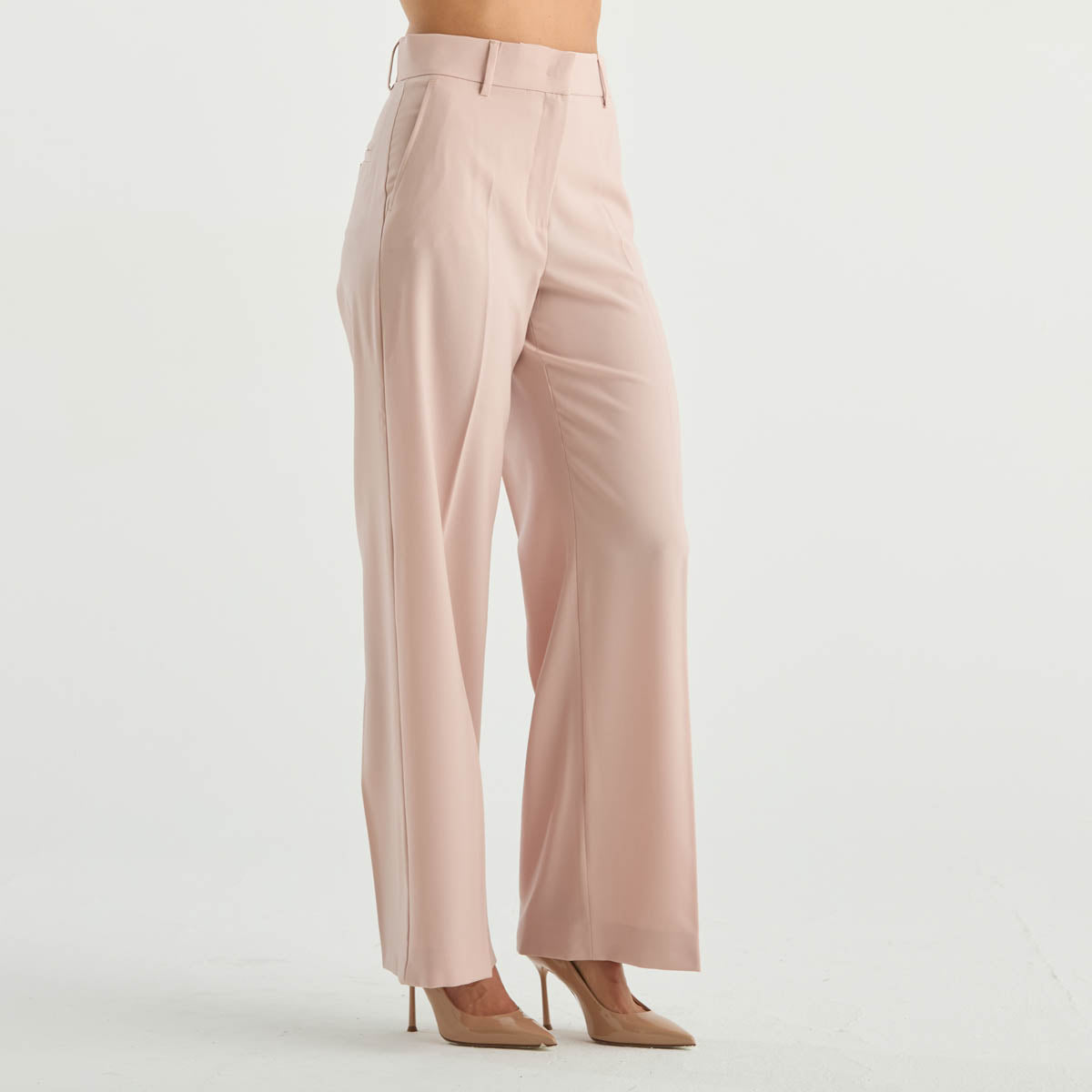 Maxmara pantalone elegante in tessuto rosa