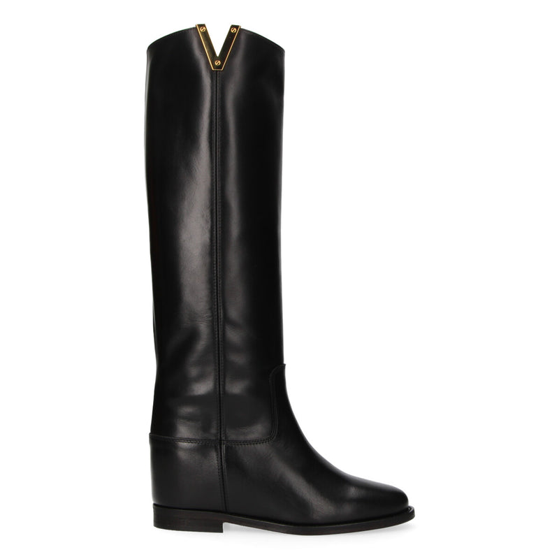 Via Roma 15 stivale v oro pelle nera