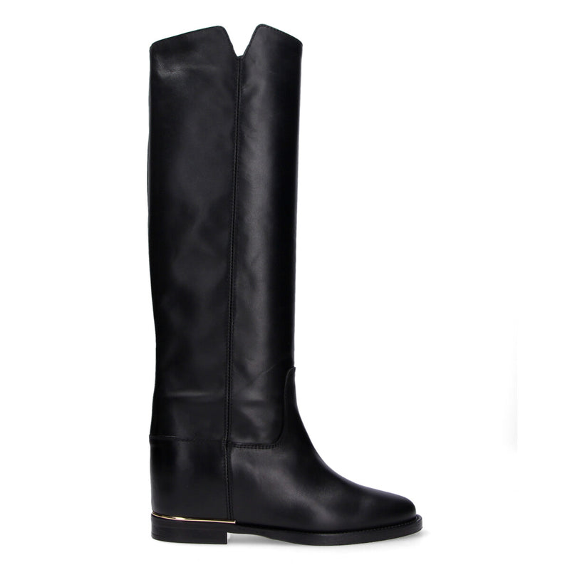 Via Roma 15 stivale pelle nera sperone oro