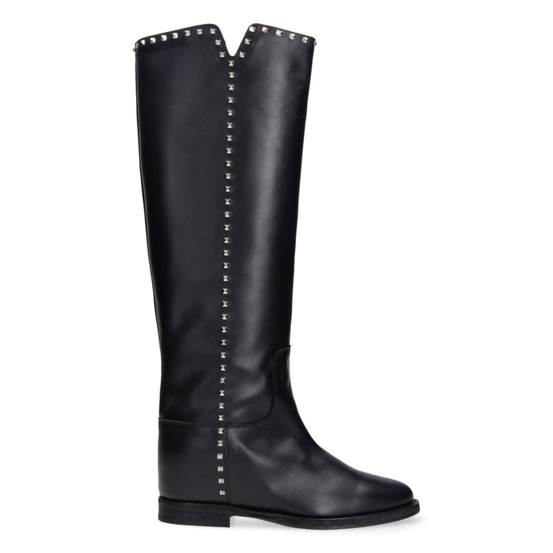 Via Roma 15 stivale borchie pelle nera