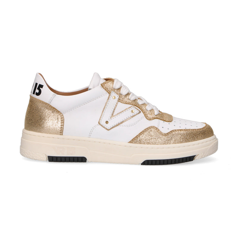 Via Roma 15 sneaker in pelle platino bianco