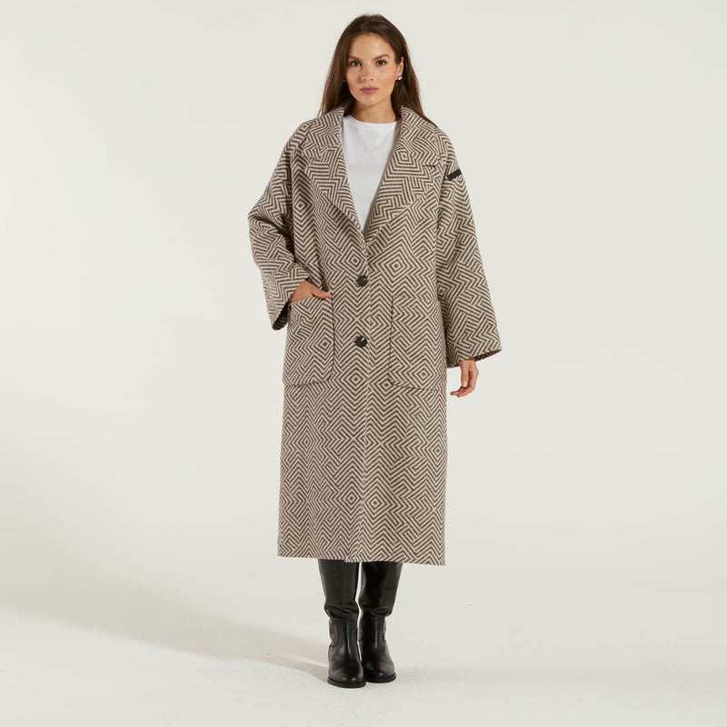 RRD cappotto over in tessuto tecnico beige