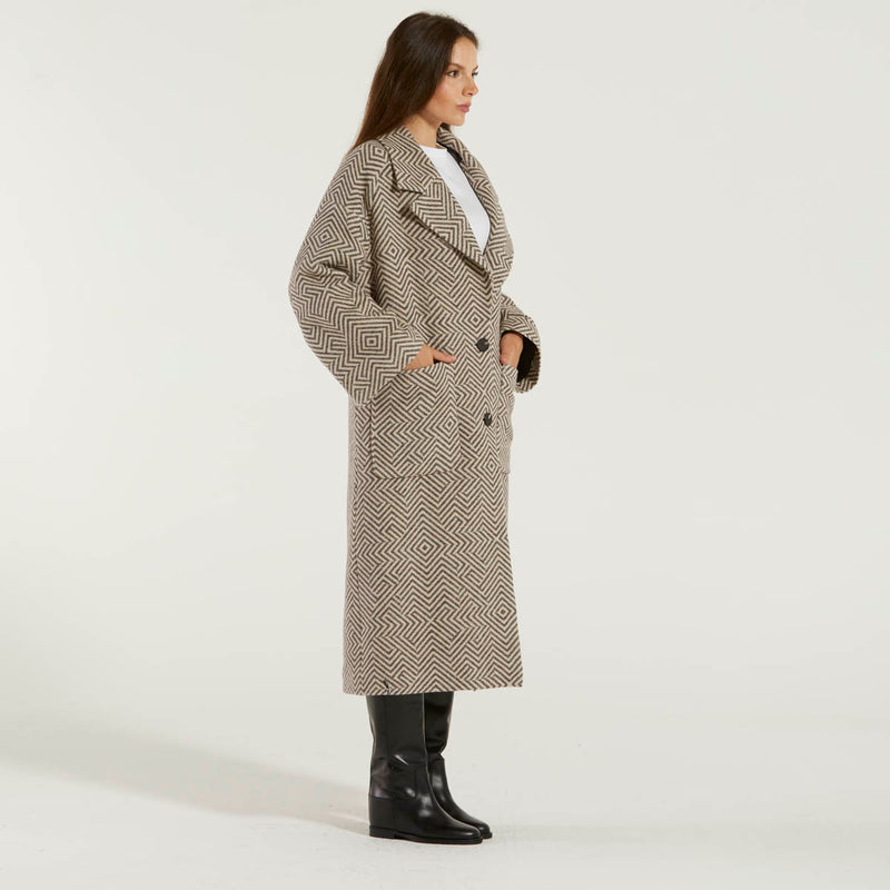 RRD cappotto over in tessuto tecnico beige