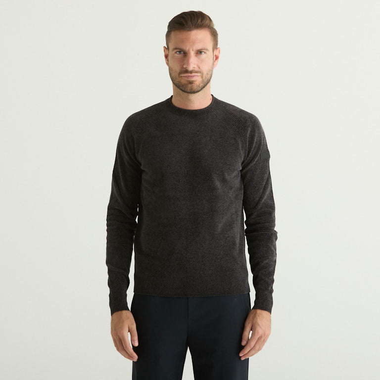 RRD maglione girocollo velluto antracite