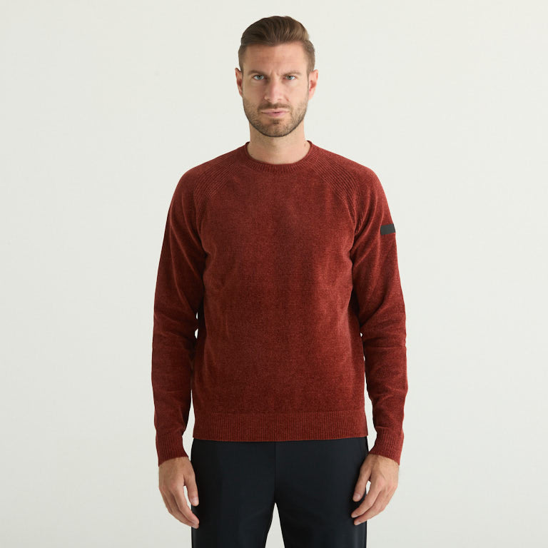 RRD maglione girocollo velluto mattone