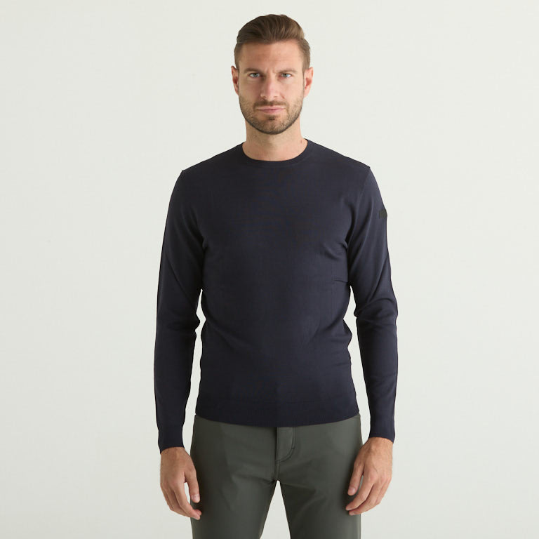 RRD maglia girocollo in tessuto tecnico blu