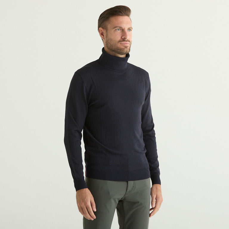 RRD dolcevita in tessuto tecnico blu