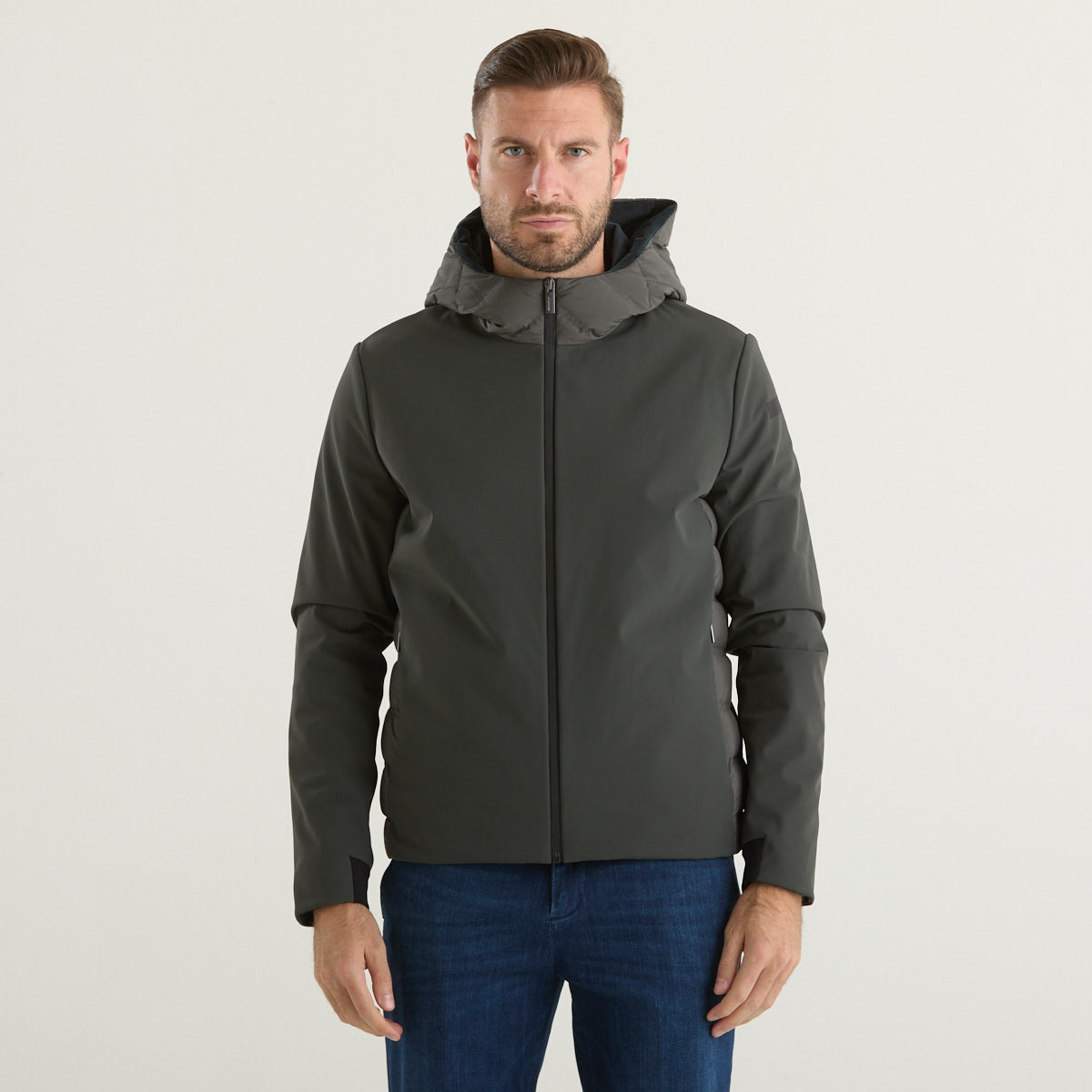 Rrd giubbino leggero con cappuccio verde militare