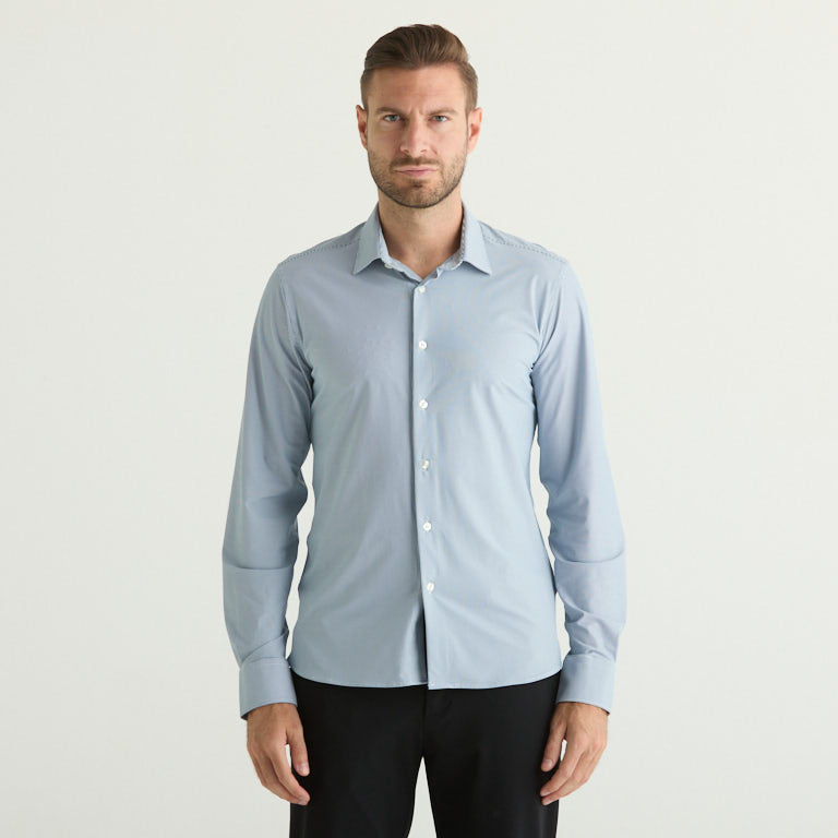 Rrd camicia Oxford Jacquard blu