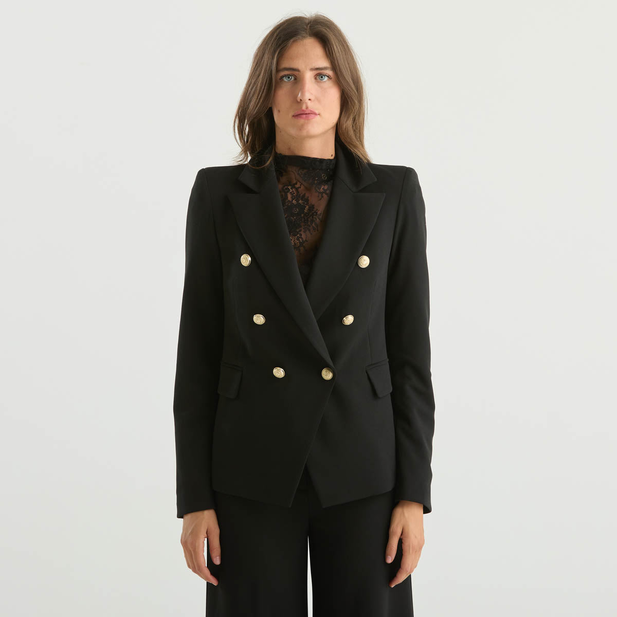Souvenir giacca doppiopetto in tessuto nero