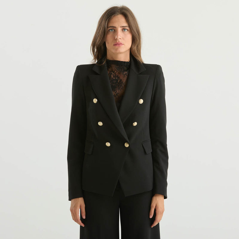 Souvenir giacca doppiopetto in tessuto nero