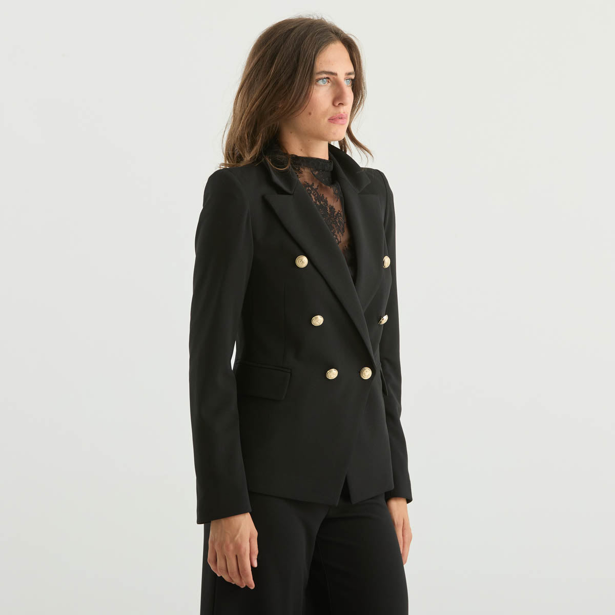 Souvenir giacca doppiopetto in tessuto nero