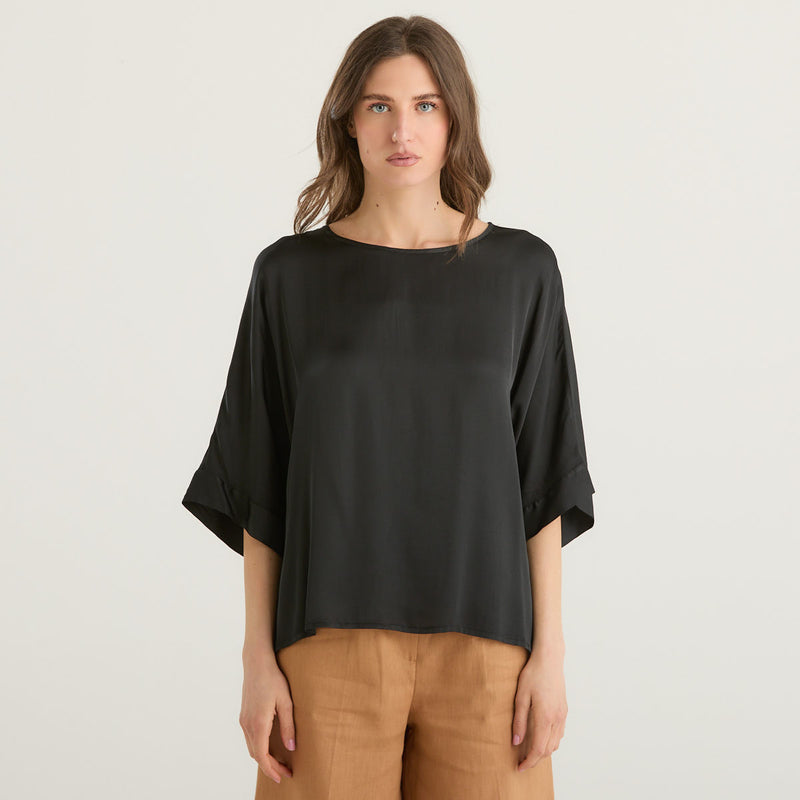 Souvenir maglia girocollo in tessuto nero