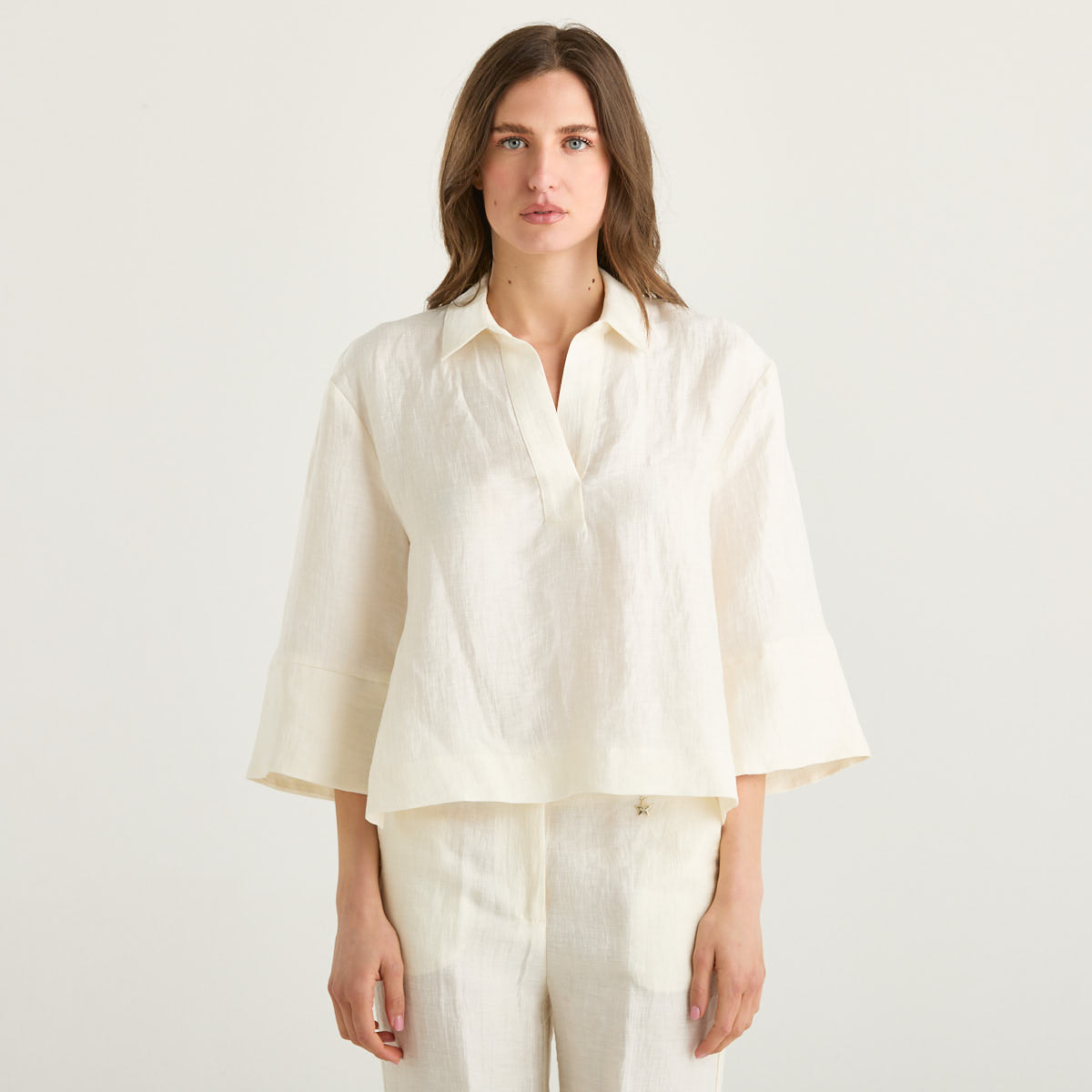 Souvenir camicia in lino panna