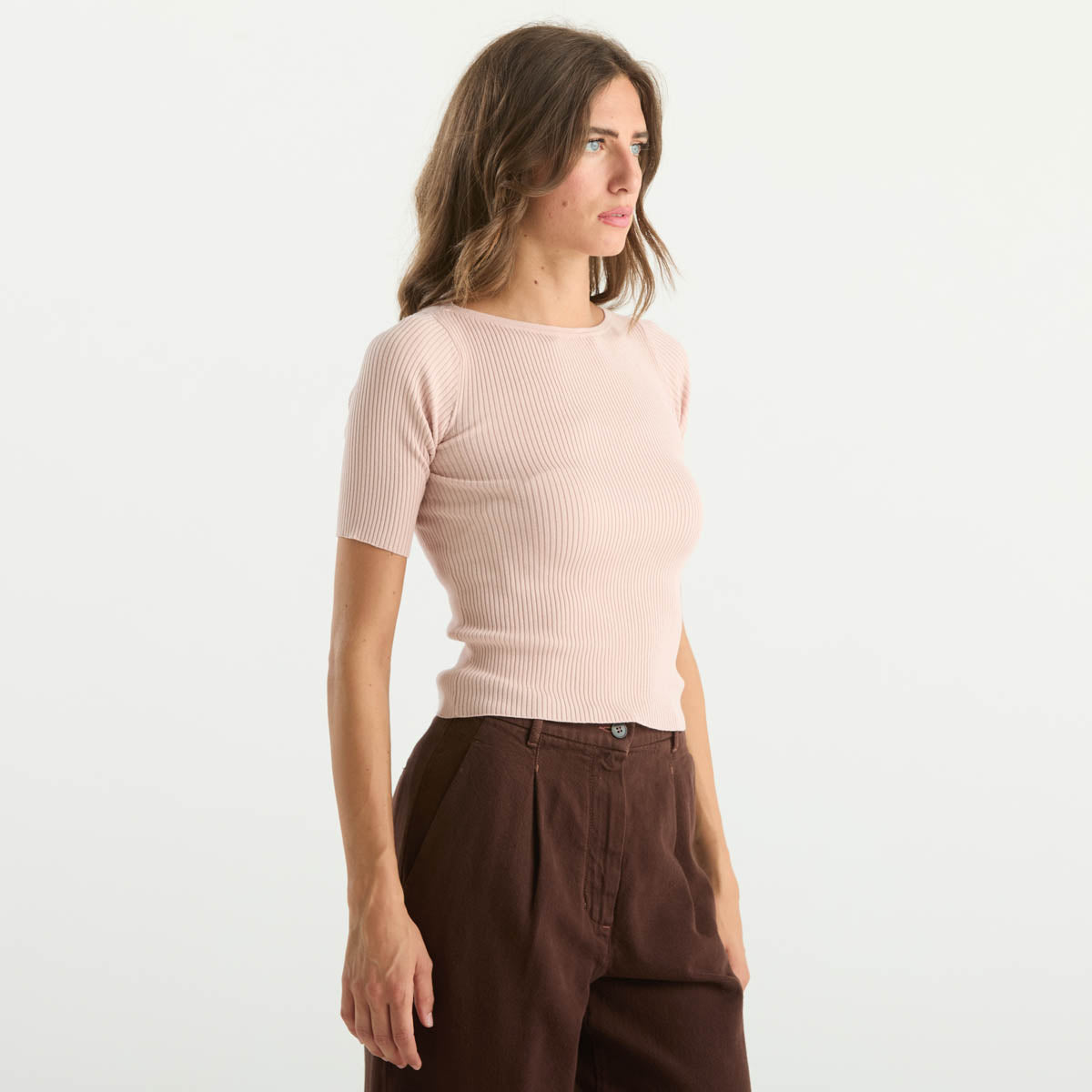 Maxmara maglia in viscosa rosa cipria