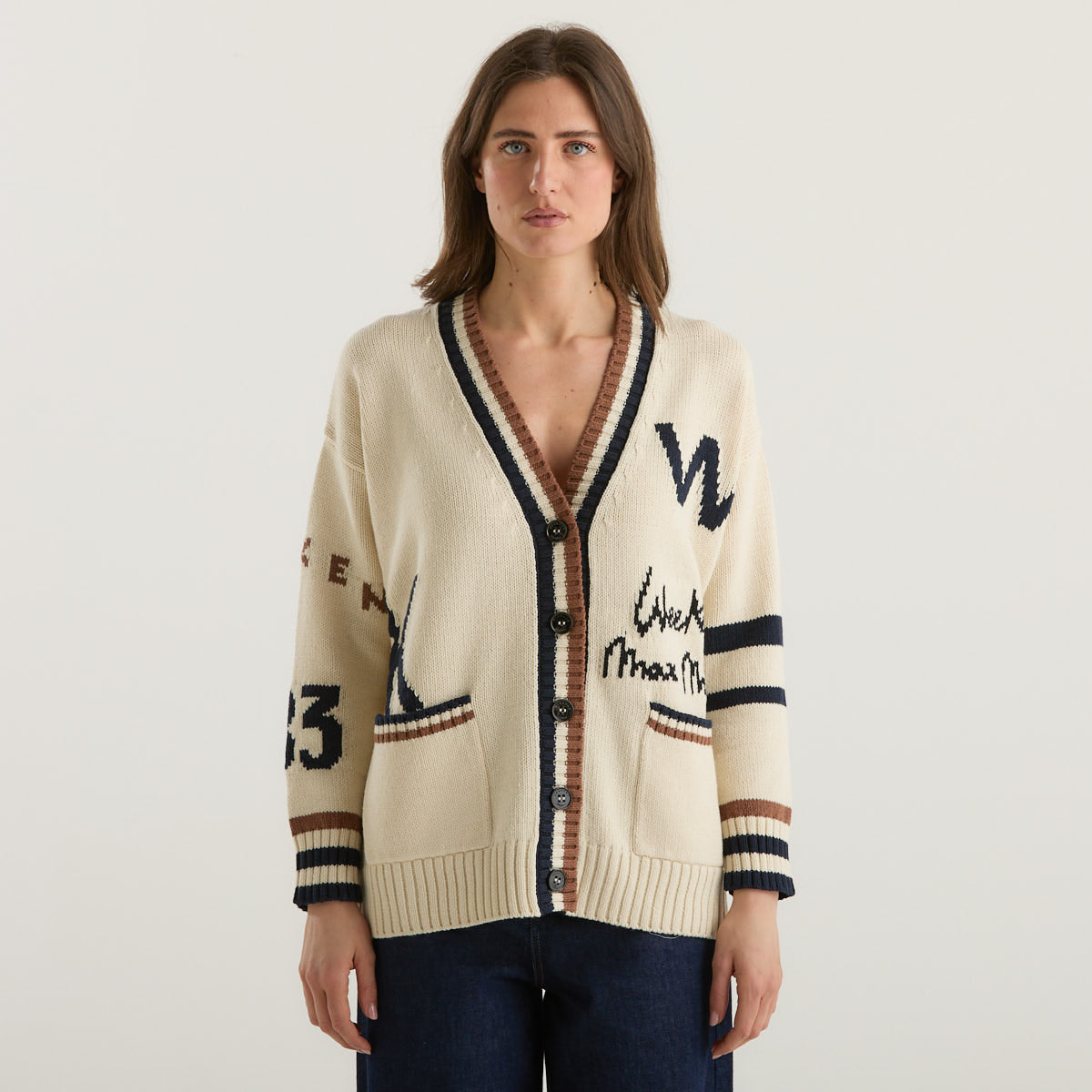 MaxMara cardigan over beige in misto cotone