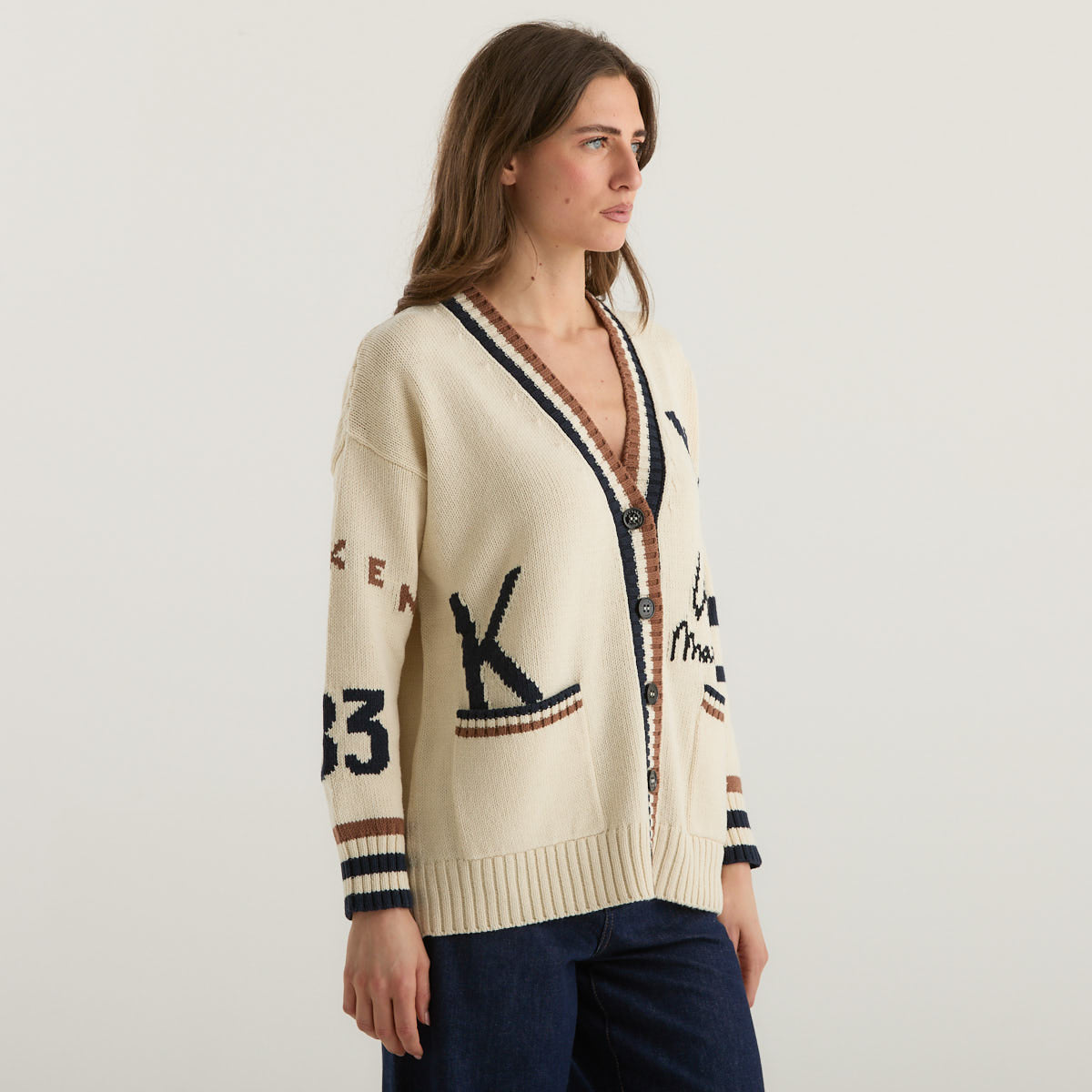 MaxMara cardigan over beige in misto cotone
