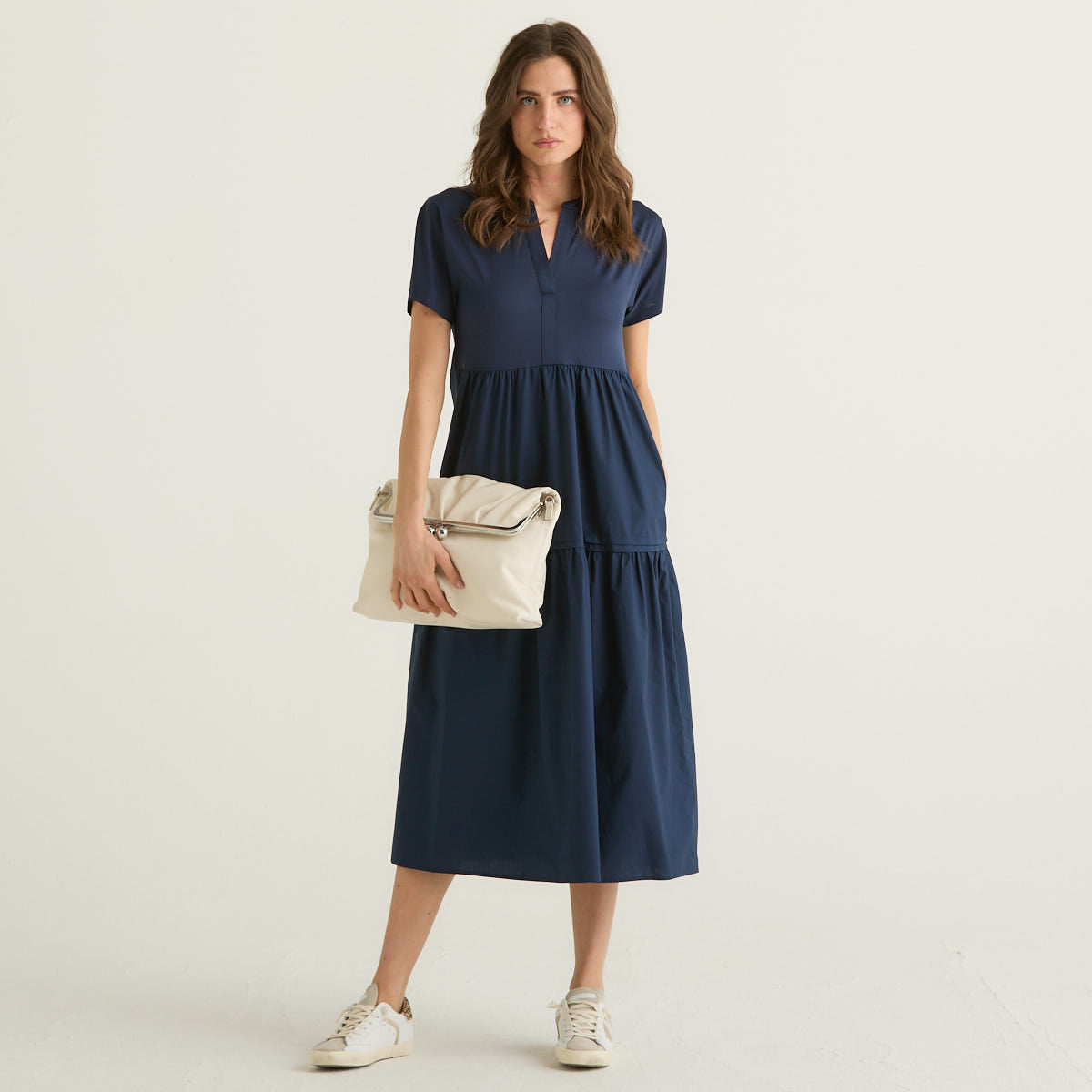 MaxMara abito a balze blu