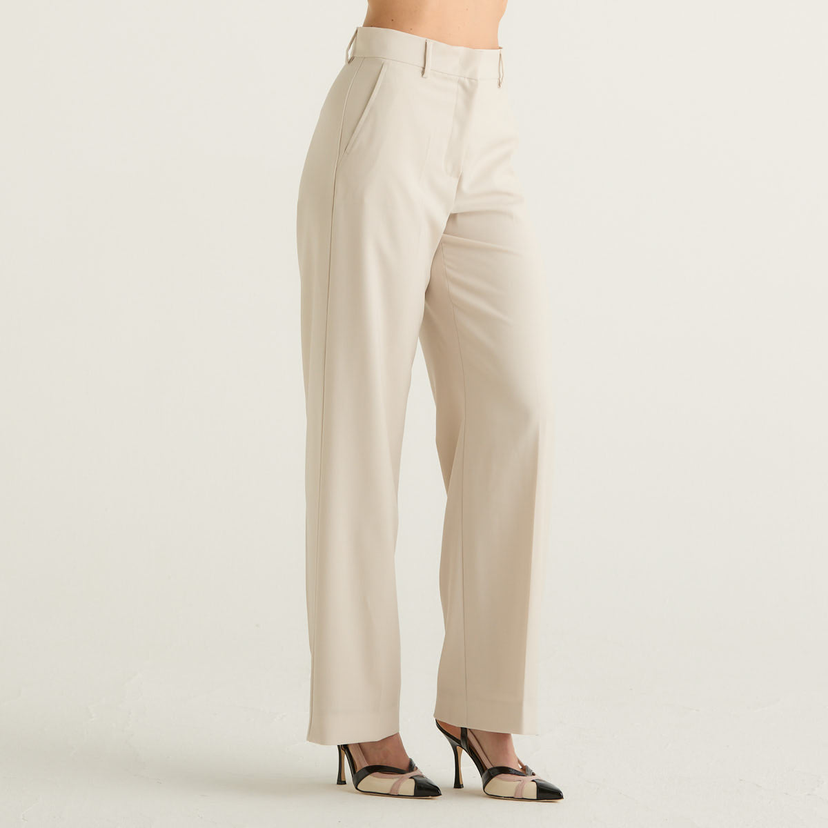 MaxMara pantalone in lino beige