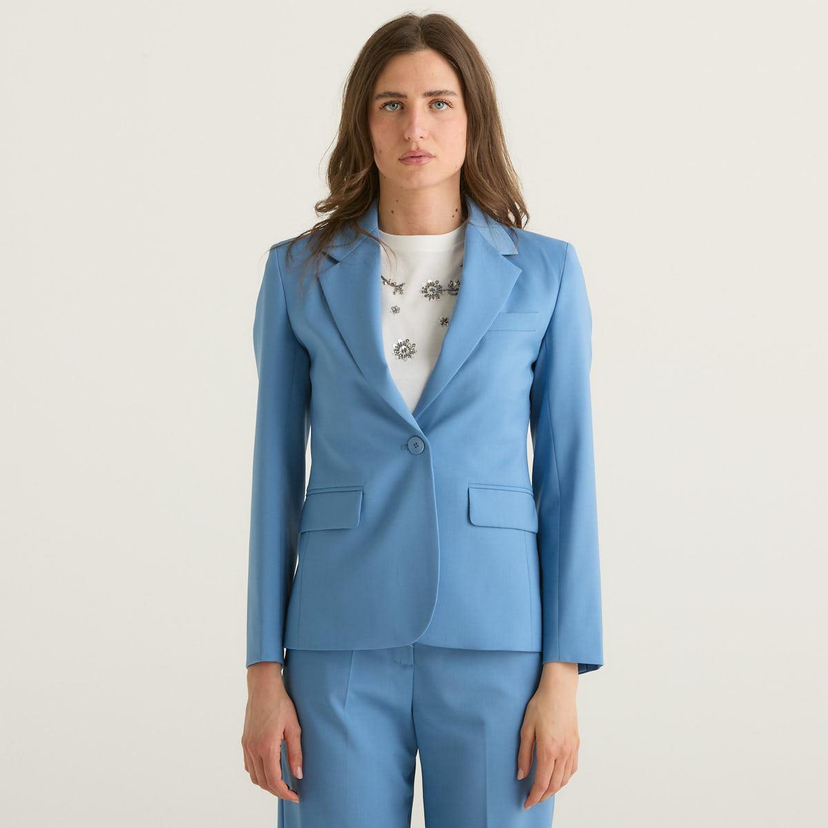 MaxMara blazer monopetto azzurro