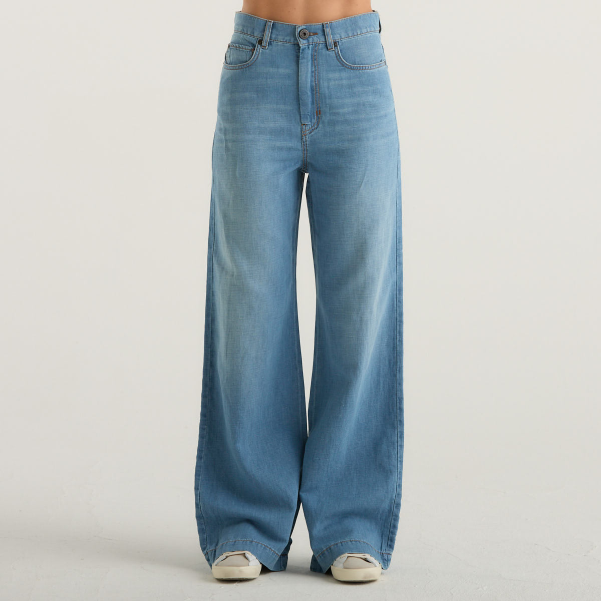 MaxMara jeans in jersey di cotone e lino