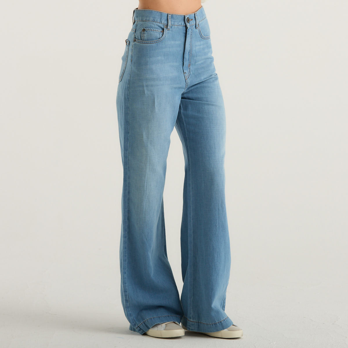 MaxMara jeans in jersey di cotone e lino