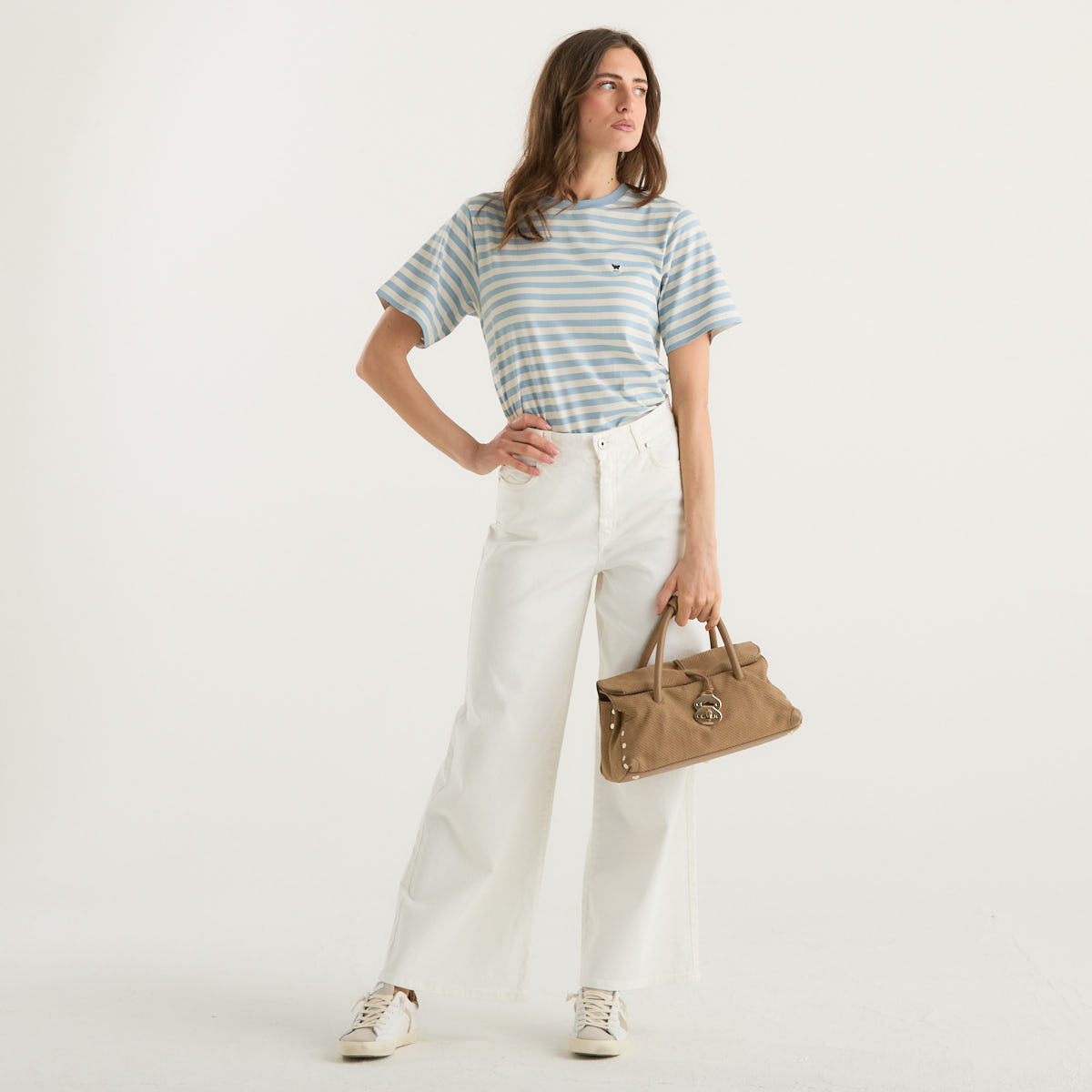 MaxMara pantalone wide leg bianco