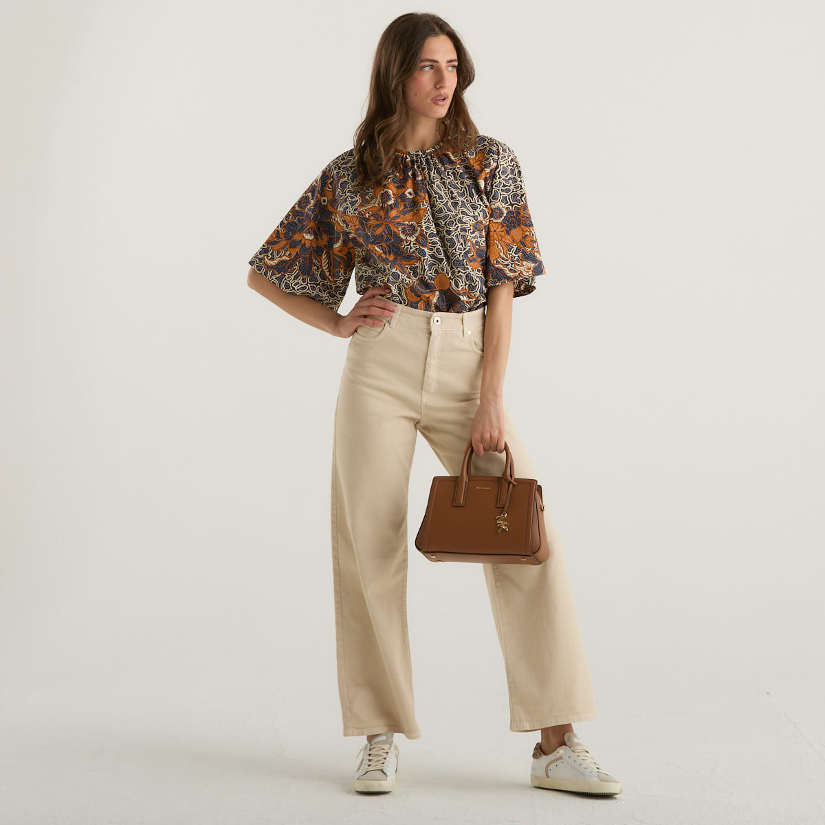 MaxMara pantalone wide leg sabbia