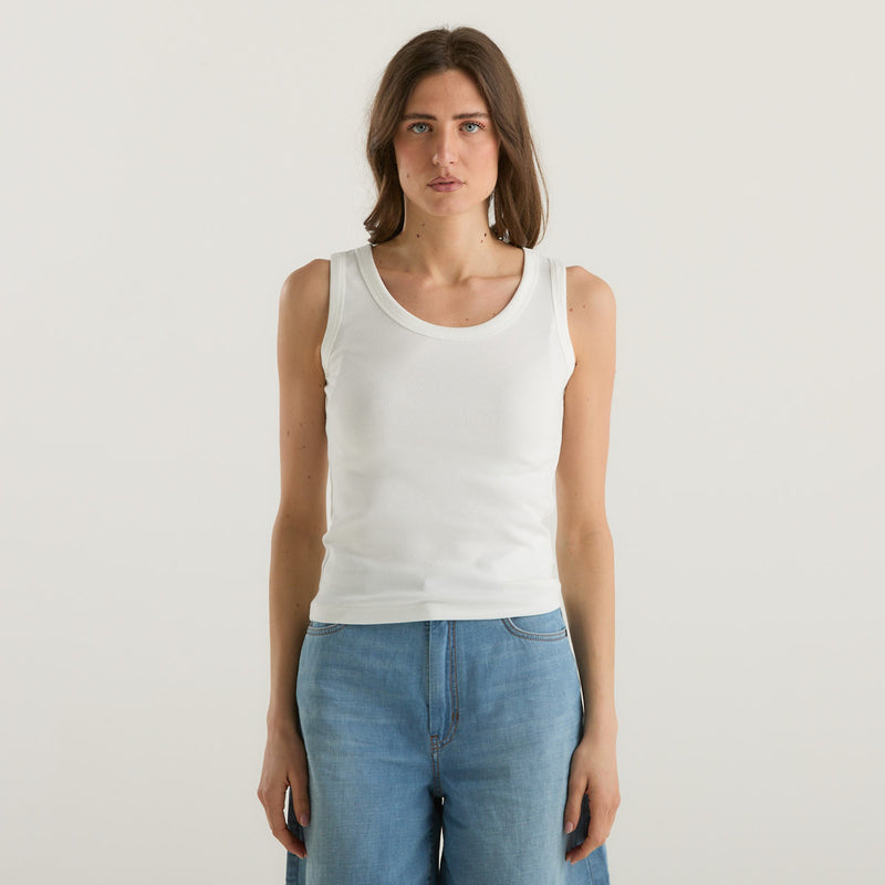 MaxMara top smanicato bianco