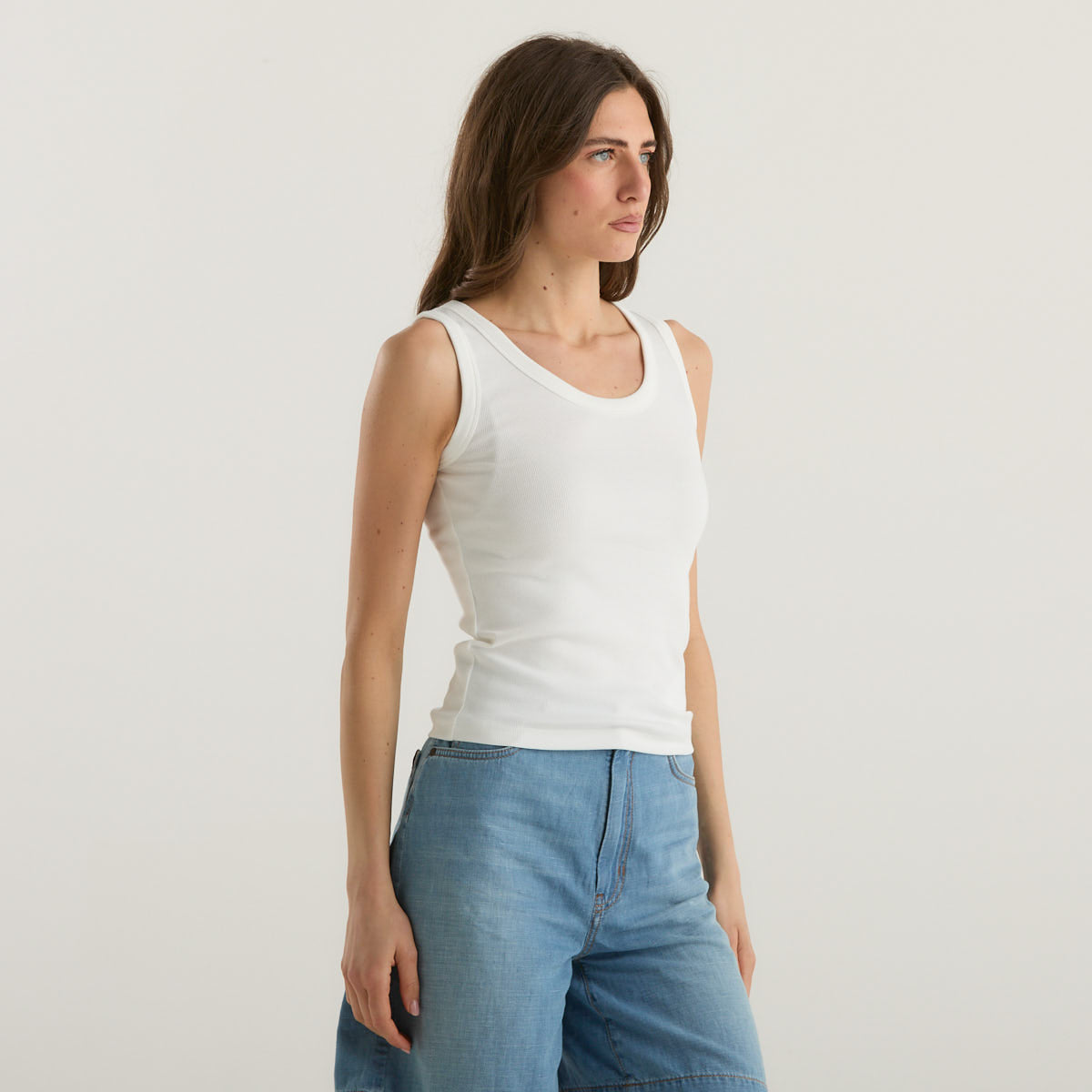 MaxMara top smanicato bianco