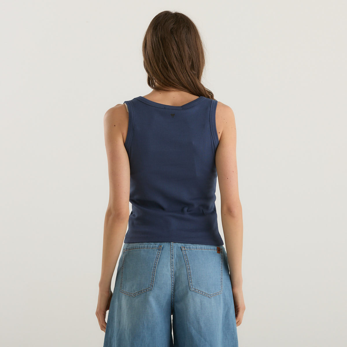 MaxMara top smanicato blu