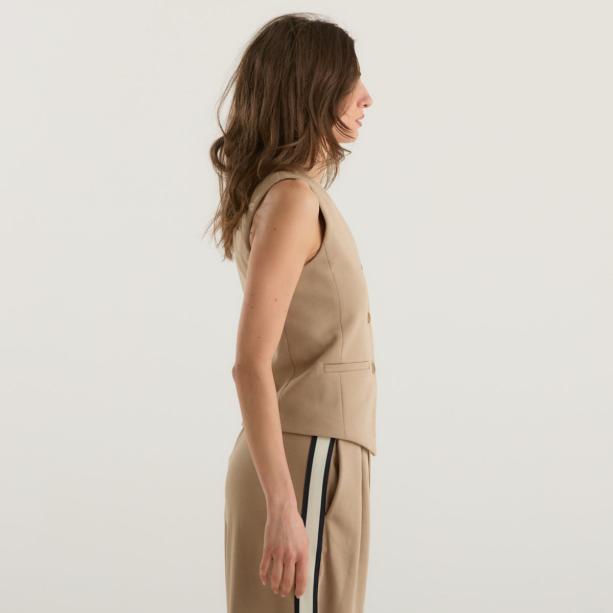 MaxMara gilet in jersey beige