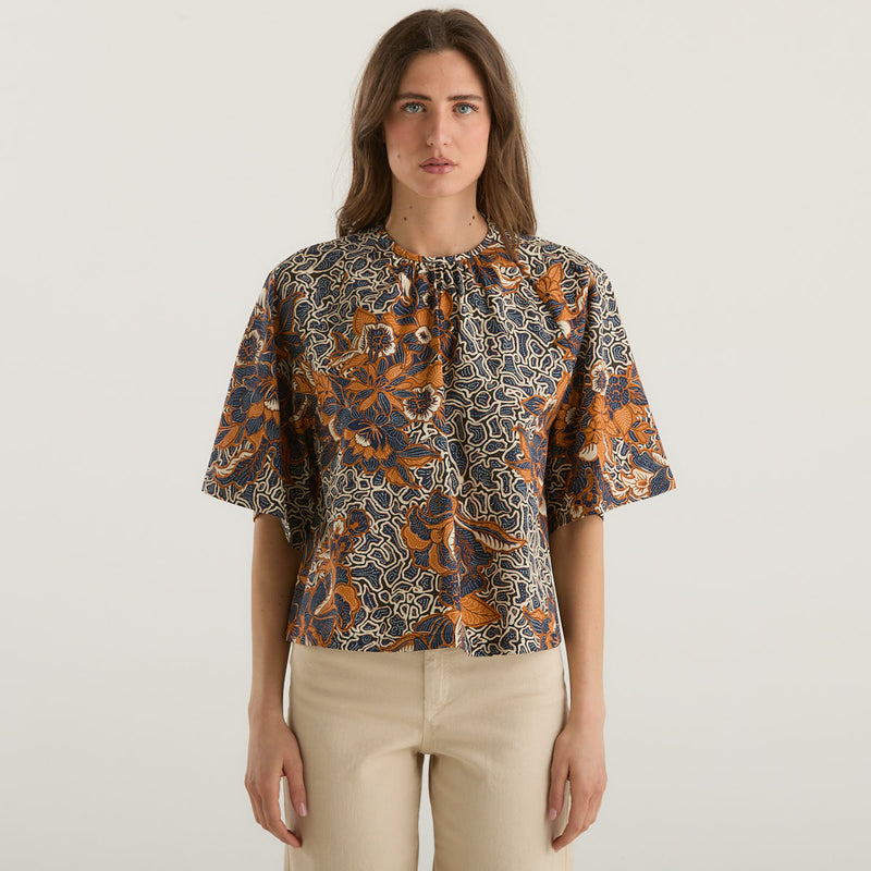 MaxMara blusa in popeline multicolor