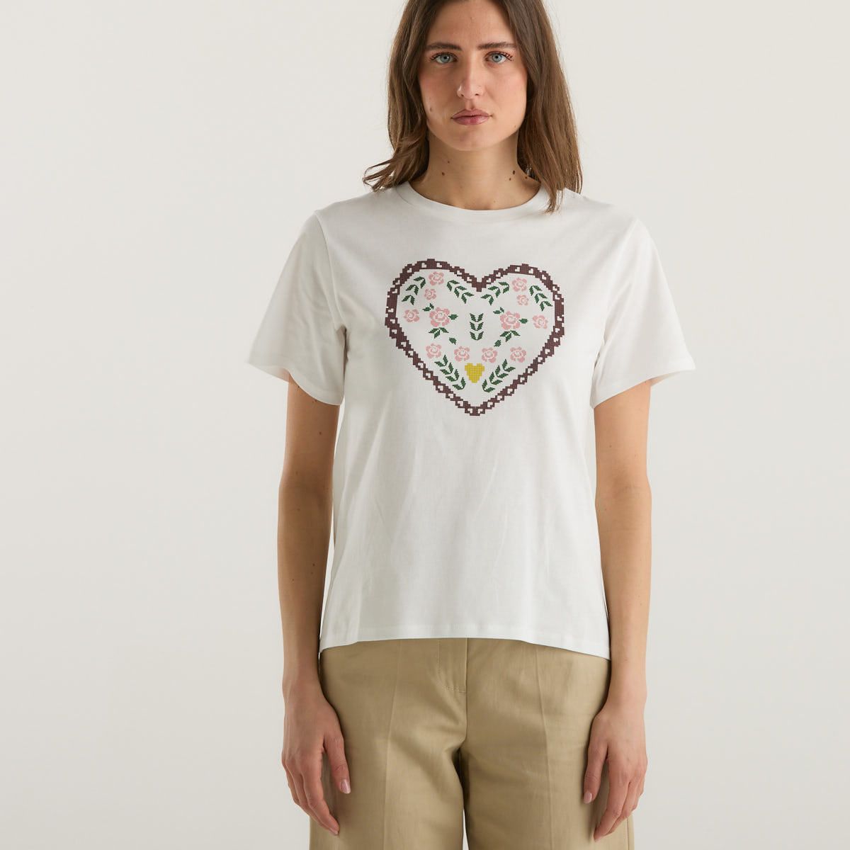 MaxMara t-shirt bianca stampa grafica cuore