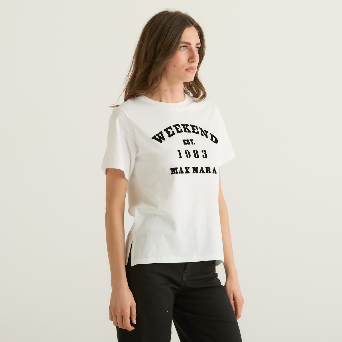 MaxMara t-shirt bianca stampa "Weekend"