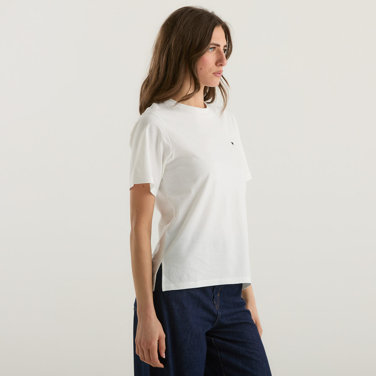 MaxMara t-shirt bianca logo ricamato