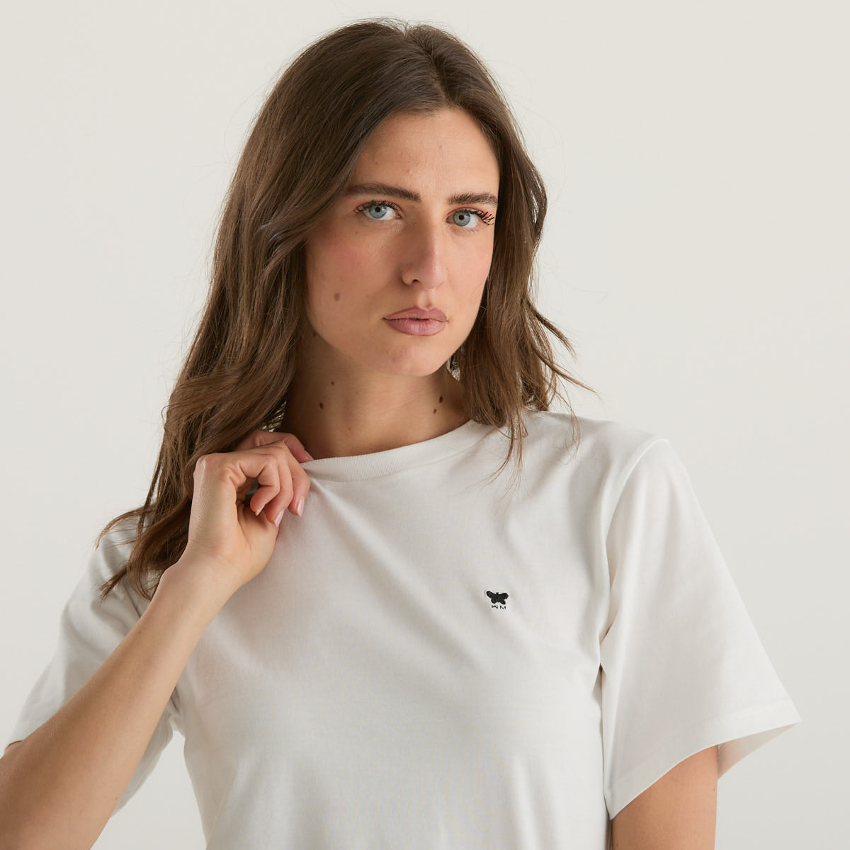 MaxMara t-shirt bianca logo ricamato