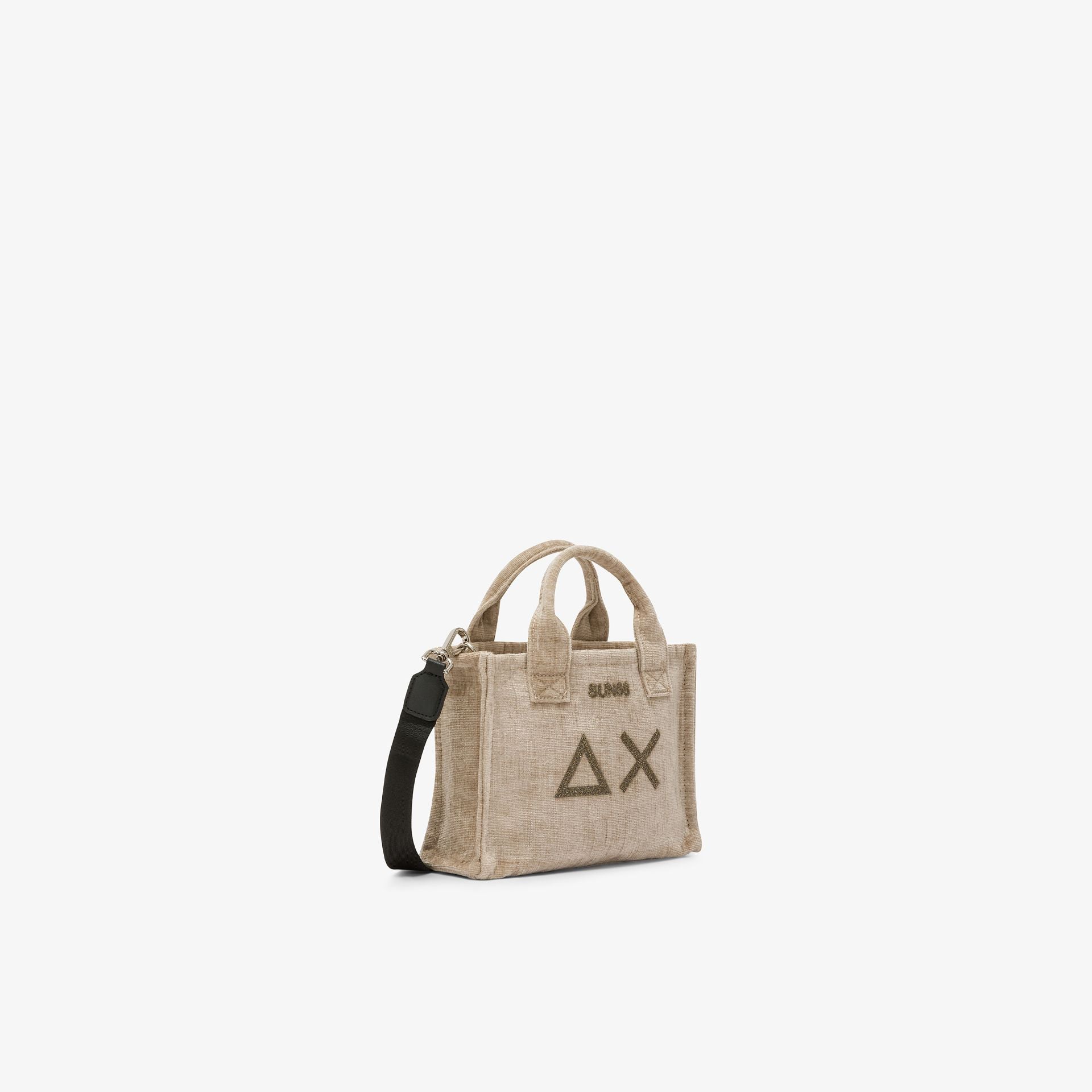 Sun68 Mini shopping bag Cali in velluto beige