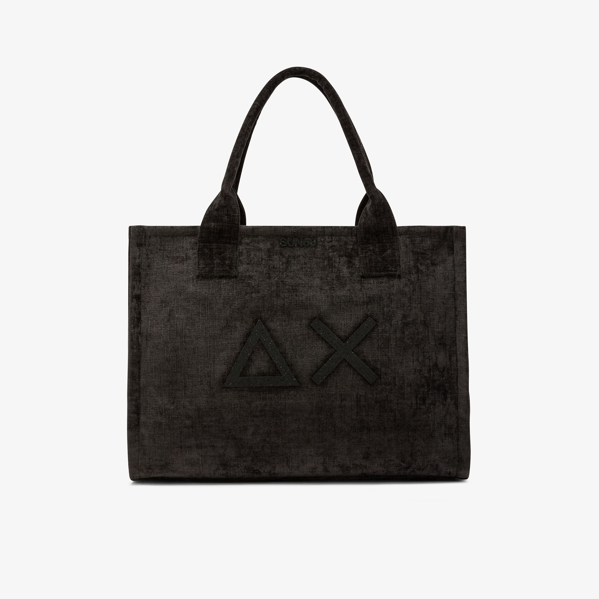 Sun68 Shopping bag large Cali in velluto nero