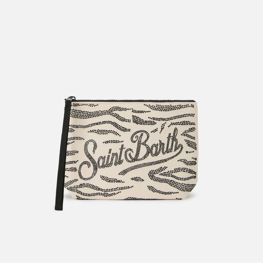 Mc2 Saint Barth pochette Aline strass zebra