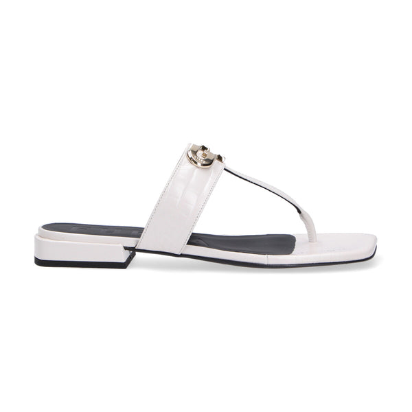 Furla infradito in pelle stampata cocco bianco